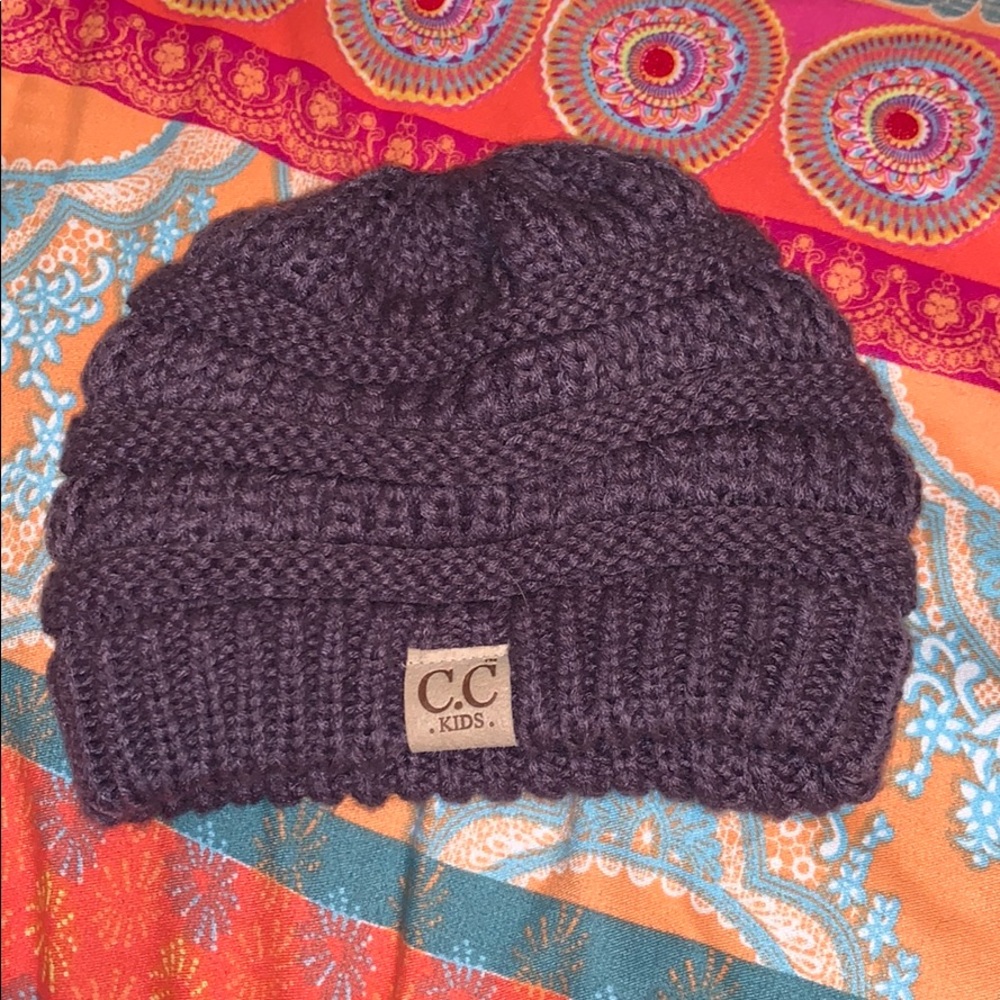 Kids purple CC Beanie